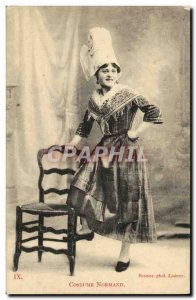 Old Postcard Costume Normand Folklore Woman