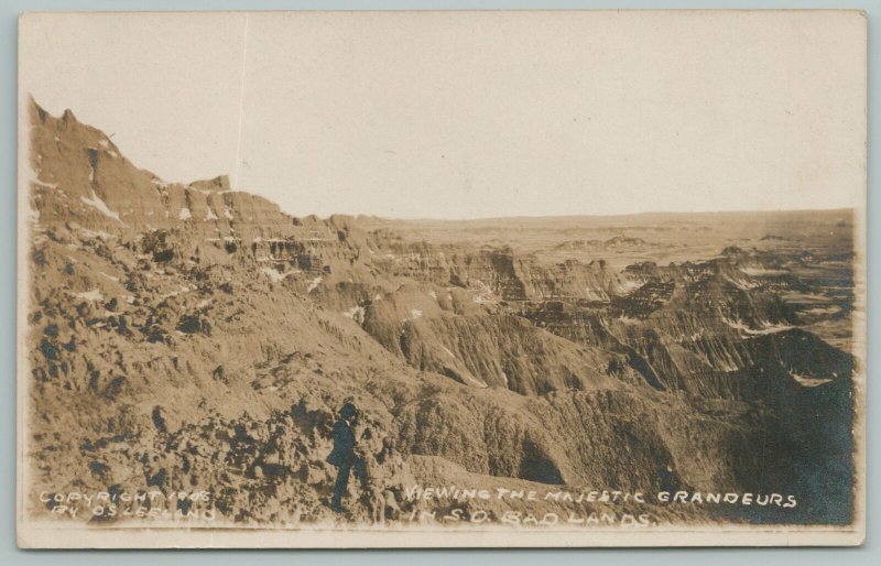 Badlands South Dakota~Majestic Grandeurs~Real Photo Postcard~RPPC