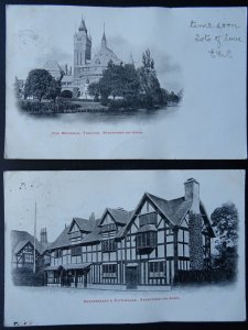 Warwickshire 2 x STRATFORD ON AVON c1905 Edwardian Postcards