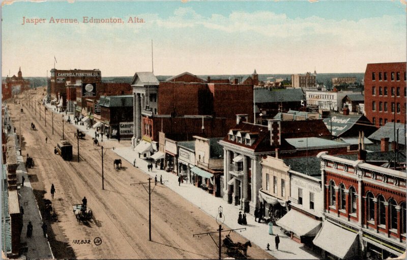 Jasper Avenue Edmonton Alberta AB Unused Valentine & Sons Postcard H14