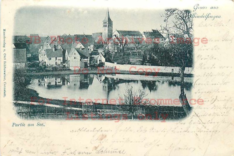 Germany, Gruss aus Sindelfingen, Partie am See, von Carl Schonwalter