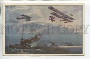 461283 WWI Hans Adolf Schulze German airplanes attack the English fleet postcard