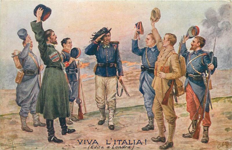 Italian bersagliere captain salute the Allies Grace C. Floyd text Viva Italia