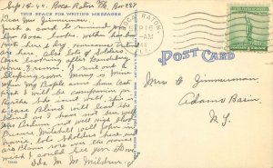Boca Raton Florida Club House from Ocean Drive 1944 Linen Postcard Used