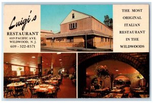 c1960 Luigi's Restaurant Italian Multi-View Wildwood New Jersey NJ Postcard