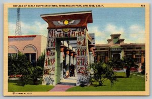 Vintage California Postcard - Replica of Early Egyptian Shrine - San Jose