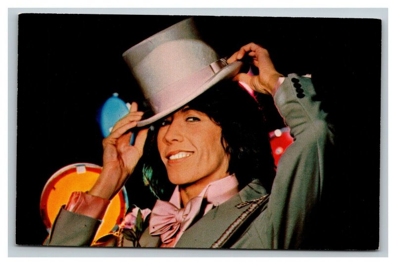 Vintage 1977 Postcard Actress Comedian Lily Tomlin in Gray Top Hat