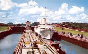 Tourist Liner SS Kungsholm Miraflores Locks Panama Unused 
