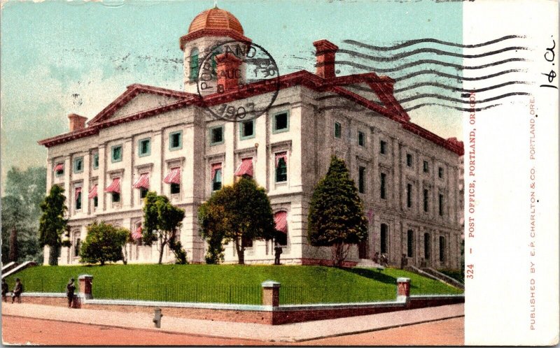 Portland Oregon OR 1907 Cancel Post Office Antique Undivided Back Postcard PM