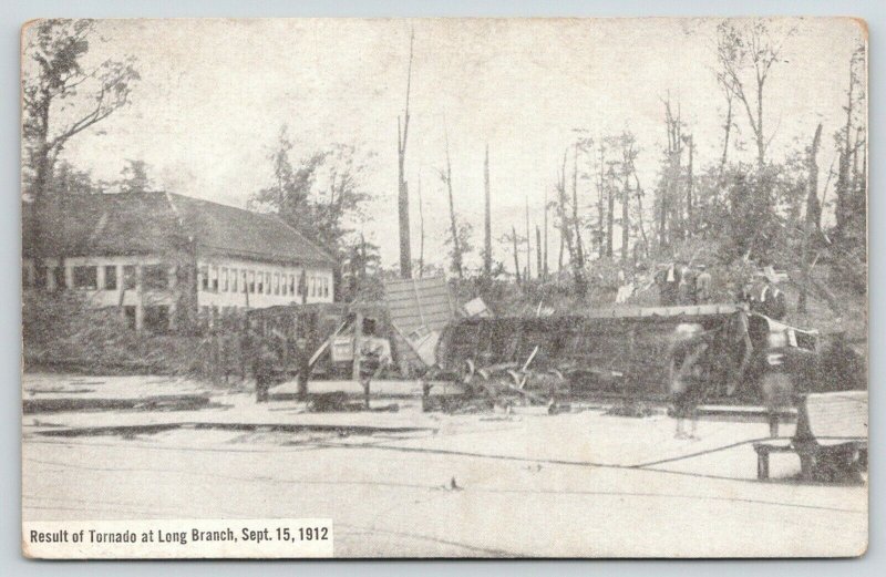 Geddes NY~Long Branch Amusement Park after Sept Tornado~Trolley Overturned~1912