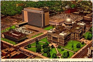 Indiana Indianapolis Aerial View State Capitol and State Office Buildings