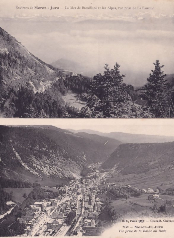 Morez Jura Roche Au Dade 2x Mountain Aerial French Postcard s