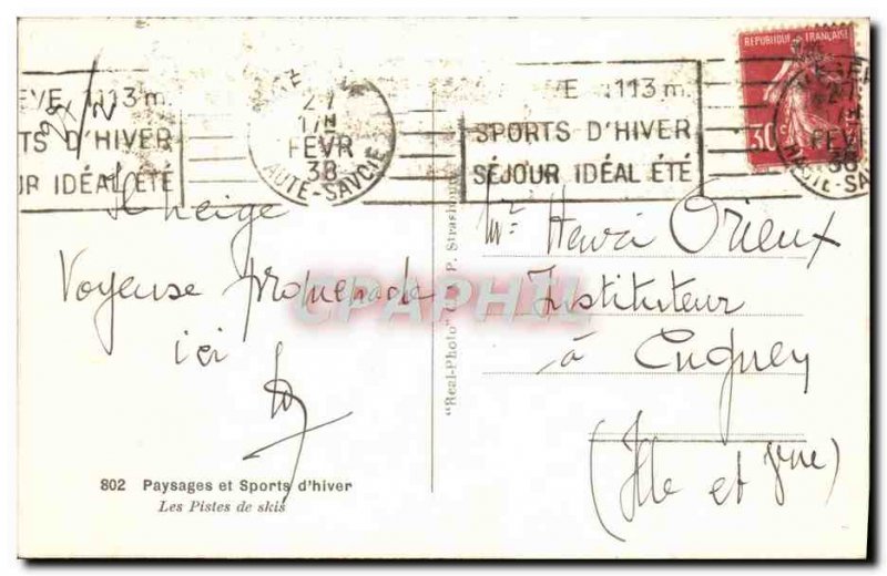 Postcard Modern Landscapes and Sports d & # 39hiver The ski slopes