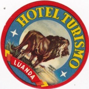 Angola Luanda Hotel Turismo Lion Vintage Luggage Label lbl0517