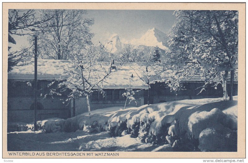 Winterbild Aus Berchtesgaden Mit WATZMANN (Bavaria), Germany, 1910-1920s