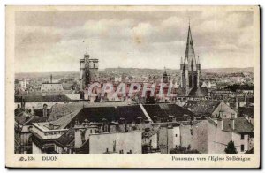 dijon Old Postcard Panorama towards & # 39eglies St Benigne