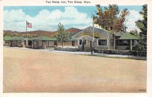 Ten Sleep Inn US 16 Highway Ten Sleep Wyoming 1930s postcard