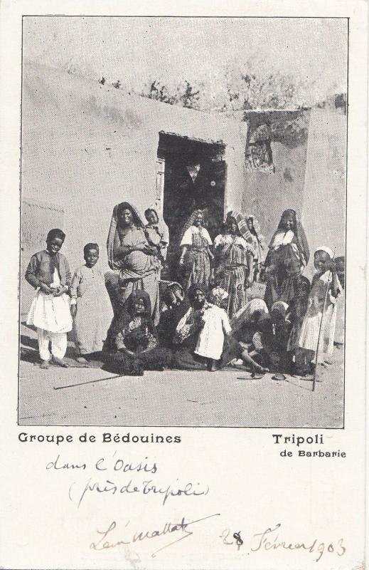 B81040 tripoli de barbarie types bedouines  libia lybia  front/back image
