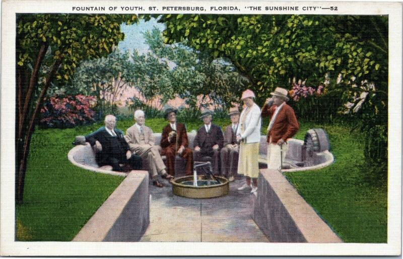 Fountain of Youth - Seniors sitting around the fountain, St. Petersburg, Florida