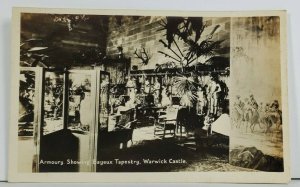 Rppc Warwick Castle Armoury Showing  Bayeux Tapestry  Real Photo Postcard P3