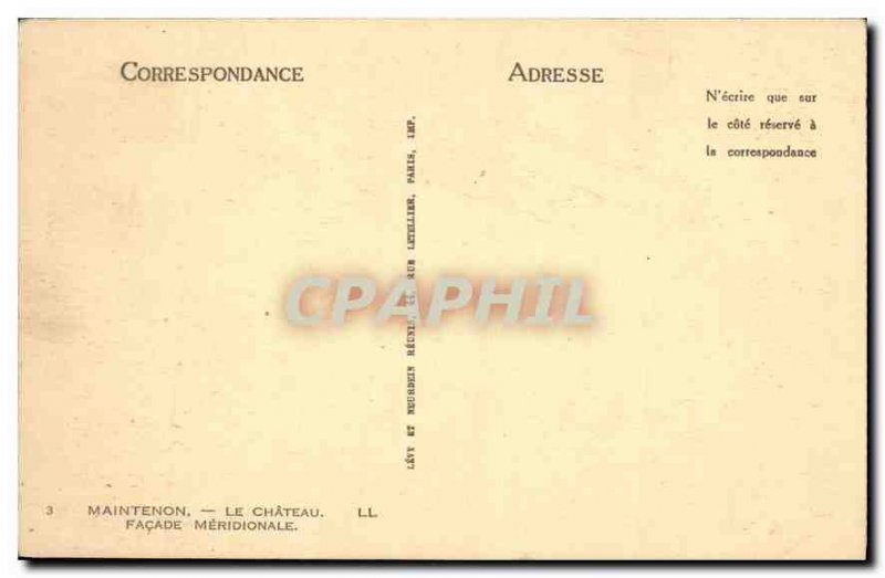 Old Postcard Maintenon Chateau Facade Meridionale