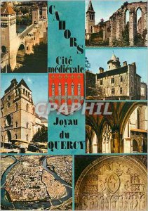 Postcard Modern Cahors in Quercy Lot The Valentre Bridge La Cathedrale St Eti...