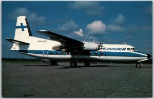 Airplane Finnair Fokker F-27-200 National Airline Finland Scandinavia Postcard