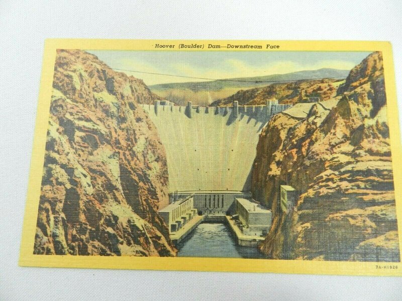 Vintage Postcard NV Hoover Boulder Dam Downstream Face