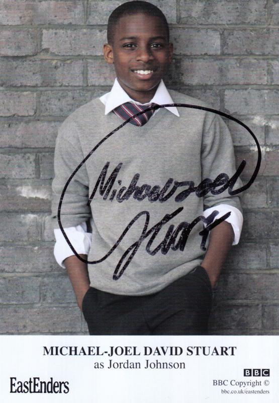 Michael Joel Stuart as Jordan Johnson BBC Eastenders Hand Signed Cast Card Photo