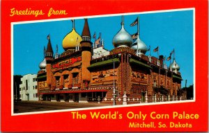 Vtg Greetings from World's Only Corn Palace Mitchell South Dakota SD Postcard