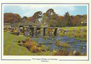 Devon Postcard - The Clapper Bridge at Postbridge - Dartmoor - Ref 13969A