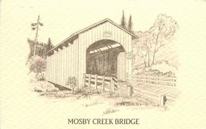 Postcard Oregon Cottage Grove Mosby Creel Bridge 1927 Lovelace roadside 23-520 
