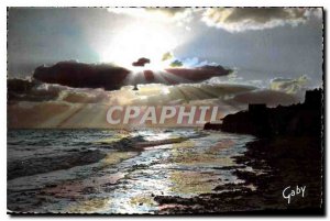 Postcard Old Luc sur Mer Calvados Backlight Cliffs