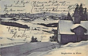 BERGKIRCHLEIN SWITZERLAND~im WINTER~1905 PHOTO POSTCARD