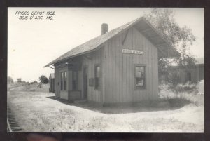 RPPC BOIS D'ARC MISSOURI RAILROAD DEPOT TRAIN STATION REAL PHOTO POSTCARD