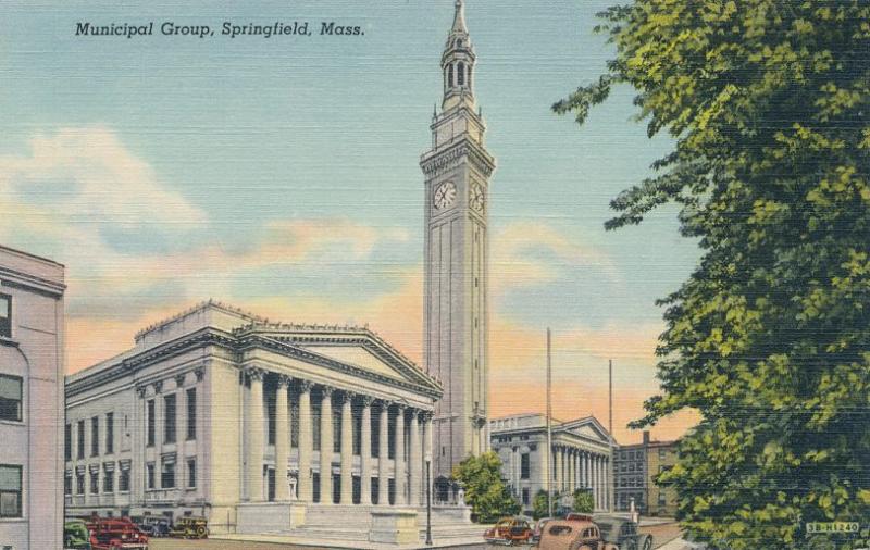 Municipal Buildings at Springfield MA, Massachusetts - Linen