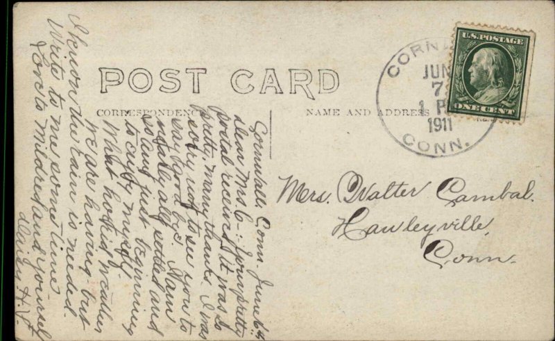 Cornwall Connecticut CT Library c1910 Real Photo Postcard