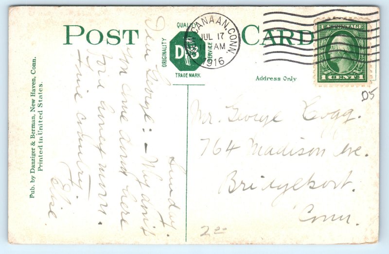 Stamford CT Connecticut Wallacks Point Mansion Postcard