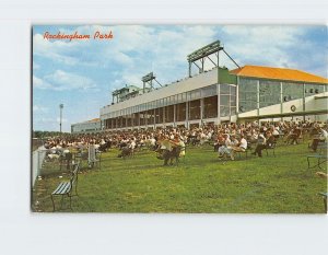Postcard Grandstand And Club House at Rockingham Park, Salem, New Hampshire