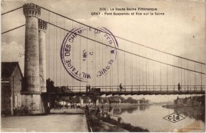 CPA Gray Pont suspendu et vue sur la Saone (1273201)