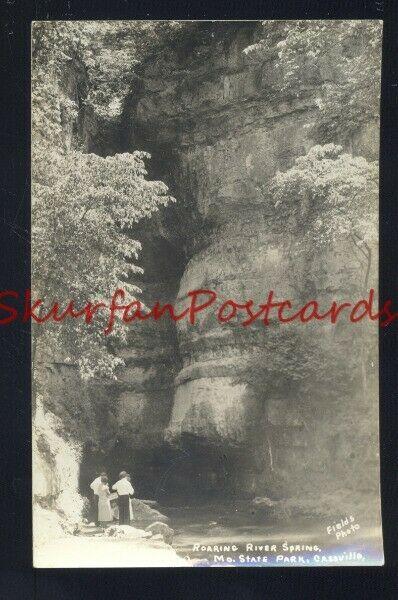 RPPC CASSVILLE MISSOURI ROARING RIVER STATE PARK MOL SPRING VINTAGE POSTCARD