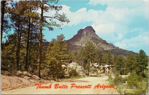 Thumb Butte Prescott Arizona Chino Valley Cancel 15c Flower Stamp Postcard H35