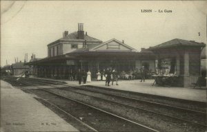 Lison Normandy France RR Train Station Gare Depot c1915 Postcard