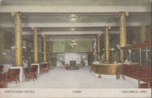 Postcard Chittenden Hotel Lobby Columbus Ohio OH