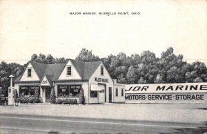 Russells Point Ohio Major Marine Motors Service Boats Postcard AA20976