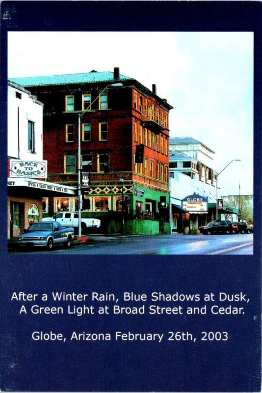 Globe, AZ Arizona  BROAD STREET SCENE Back To Basics~Theater 2003 4X6 Postcard