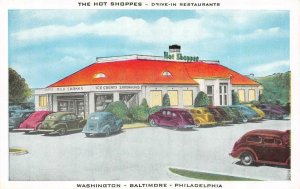 Roadside Advertising HOT SHOPPES Drive-In Restaurants~Ice Cream VINTAGE Postcard