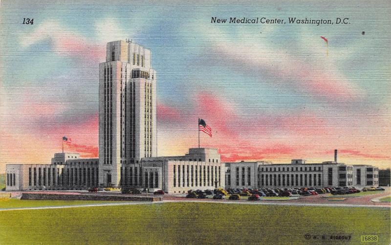 New Medical Center, Washington, D.C., Early Linen Postcard, Unused