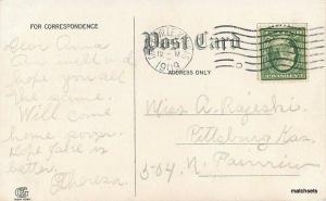 1909 Burning Oil Tank industry Coffeyville Kansas postcard 71