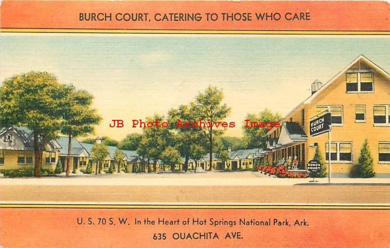 AR, Hot Springs National Park, Arkansas, Burch Court Motel,Standard Pub No 3253F